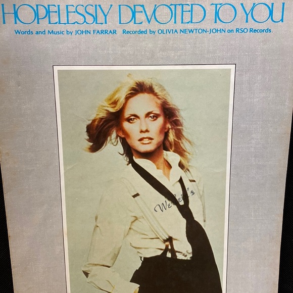 Vtg “Hopelessly Devoted to You”, Sheet Music&Music RecordedByOlivia Newton-John - Picture 1 of 4